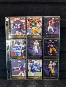 9 Football Cards, Brett Favre, Emmitt Smith, Drew Bledsoe, Marshall Faulk & Others