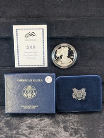 2010-W American Silver Eagle With COA In OGP, One Ounce .999 Silver