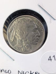 1937 Buffalo Nickel-UNC. Full Horn + Tail