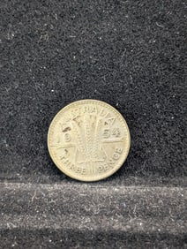 1954 (50% Silver-Great Details-EF+) Australian Kangaroo, Three Pence, 71 Years old!
