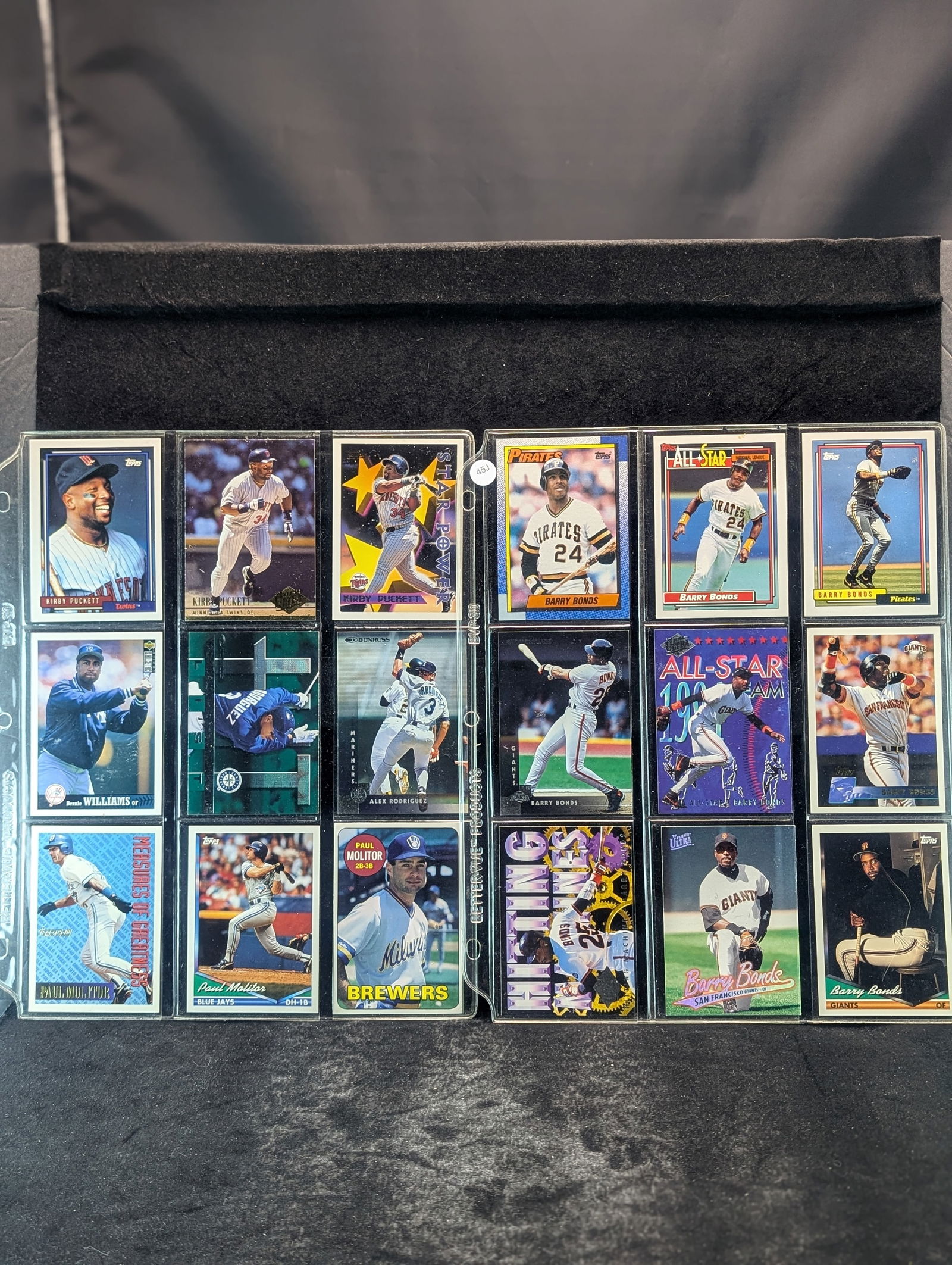 18 Baseball Cards. Barry Bonds, Kirby Puckett, Alex Rodriguez, & Others. (1 of 7)