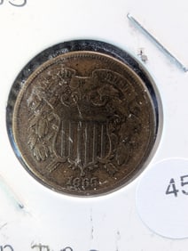 1865 US Copper 2c. Full "We". Great Details