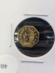 REPLICA 1852 California Gold 1/2 Fractional (Indian-Bear Merchant Token)