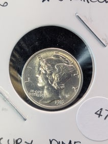 1916 Mercury Dime. UNC.