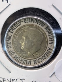 1947 Irradiated Roosevelt Dime "American Museum of Atomic Energy"