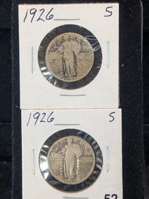 (2) 1926 S Standing Liberty Quarters