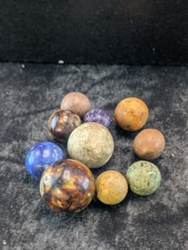 10 Civil War Era Marbles (1860's), With Bennington's