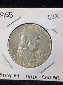 1958-D Franklin 50c. 90% Silver