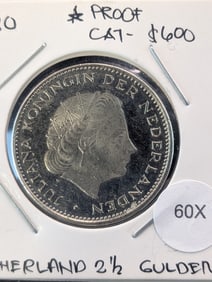 1980 Proof Netherlands 2.5 Gulden