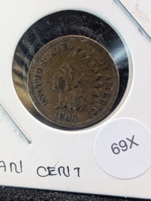 1865 Indian Head Cent. Semi Key Date
