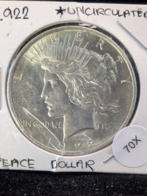 1922 Peace Silver Dollar. UNC
