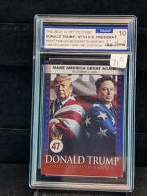 Trump & Musk MAGA Team! Sealed Card, Graded 10, Limited Run-Special Edition!