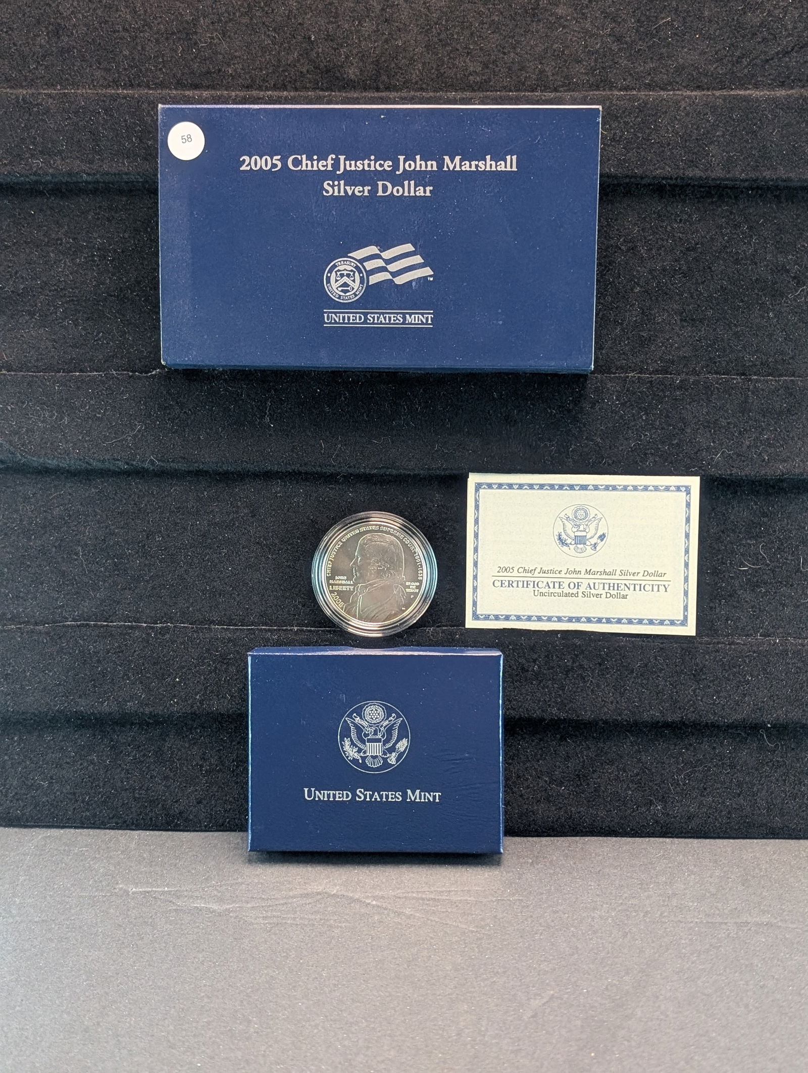 2005-P GEM BU US Mint Chief Justice John Marshall 90% Silver Dollar. ONLY 400k Minted: 2005-P GEM BU US Mint Chief Justice John Marshall 90% Silver Dollar. ONLY 400k Minted