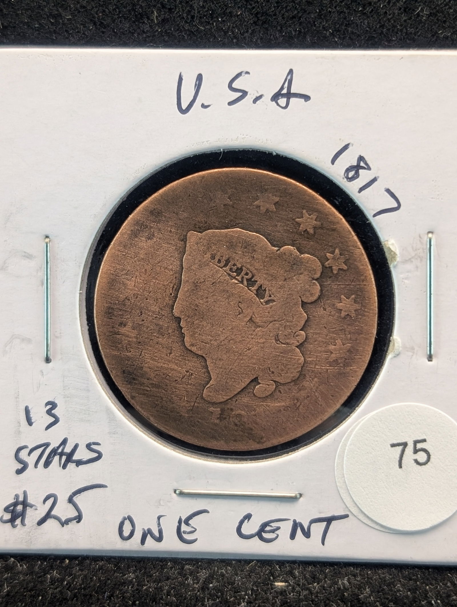 1817 Coronet Head Large Cent- TOUGH DATE. Low Mintage. NGC $35 in G, $42 VG (1 of 2)