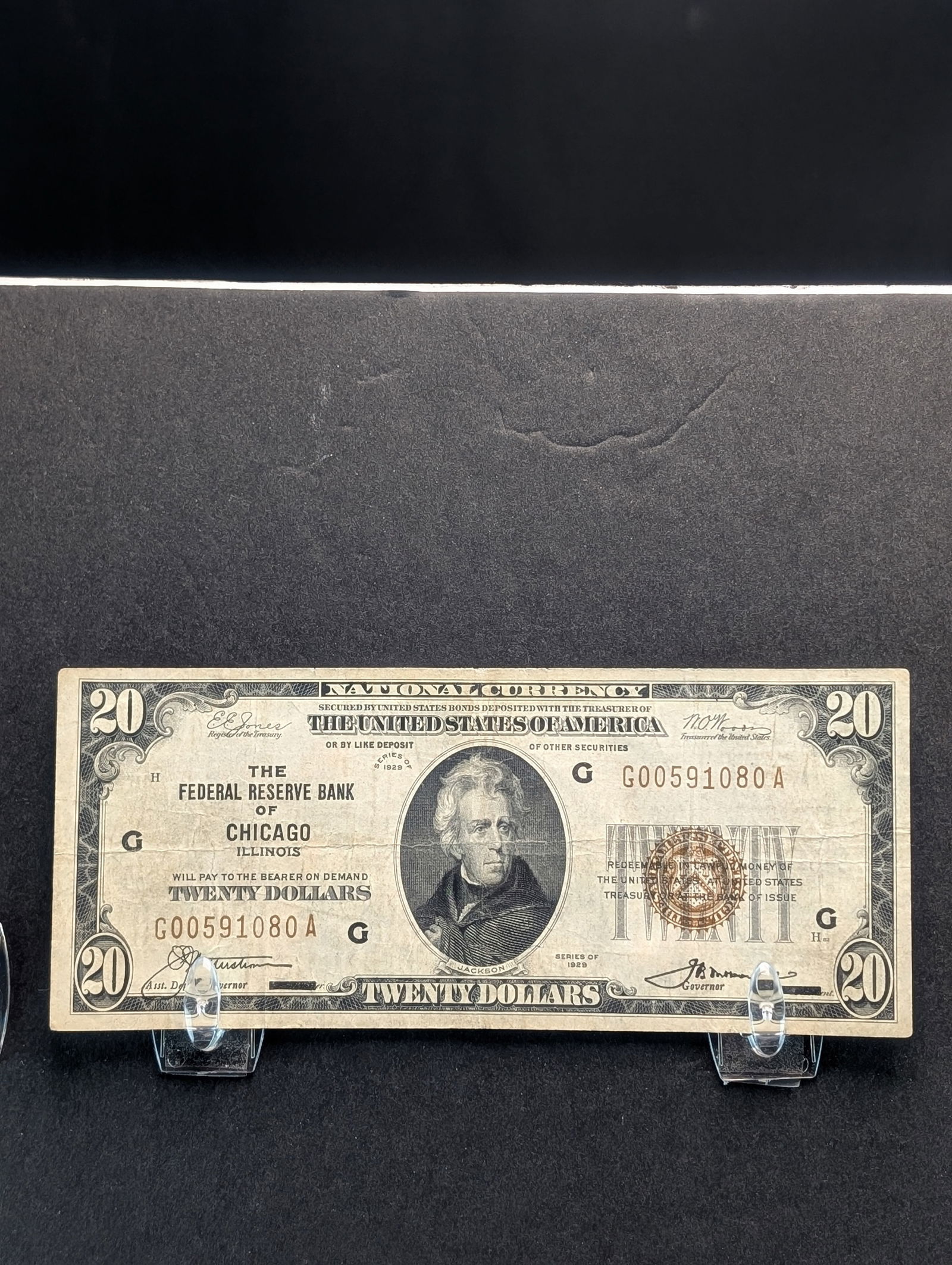 1929 $20 Federal Reserve Bank of Chicago IL National Currency Note. TOUGH. Nice Cond. (1 of 3)