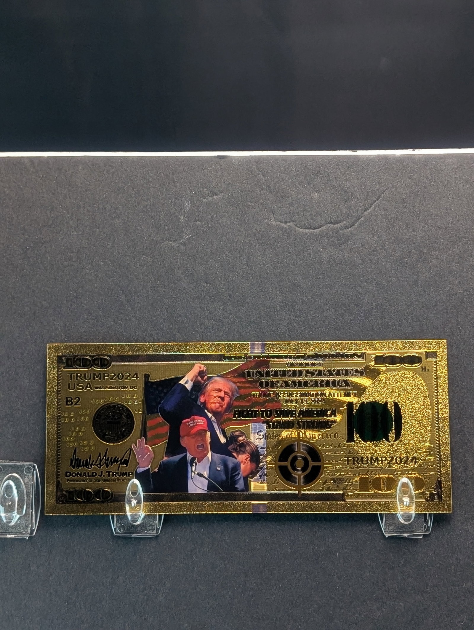 Donald Trump Gold Foiled Note "Fight Fight Fight": Donald Trump Gold Foiled Note "Fight Fight Fight"