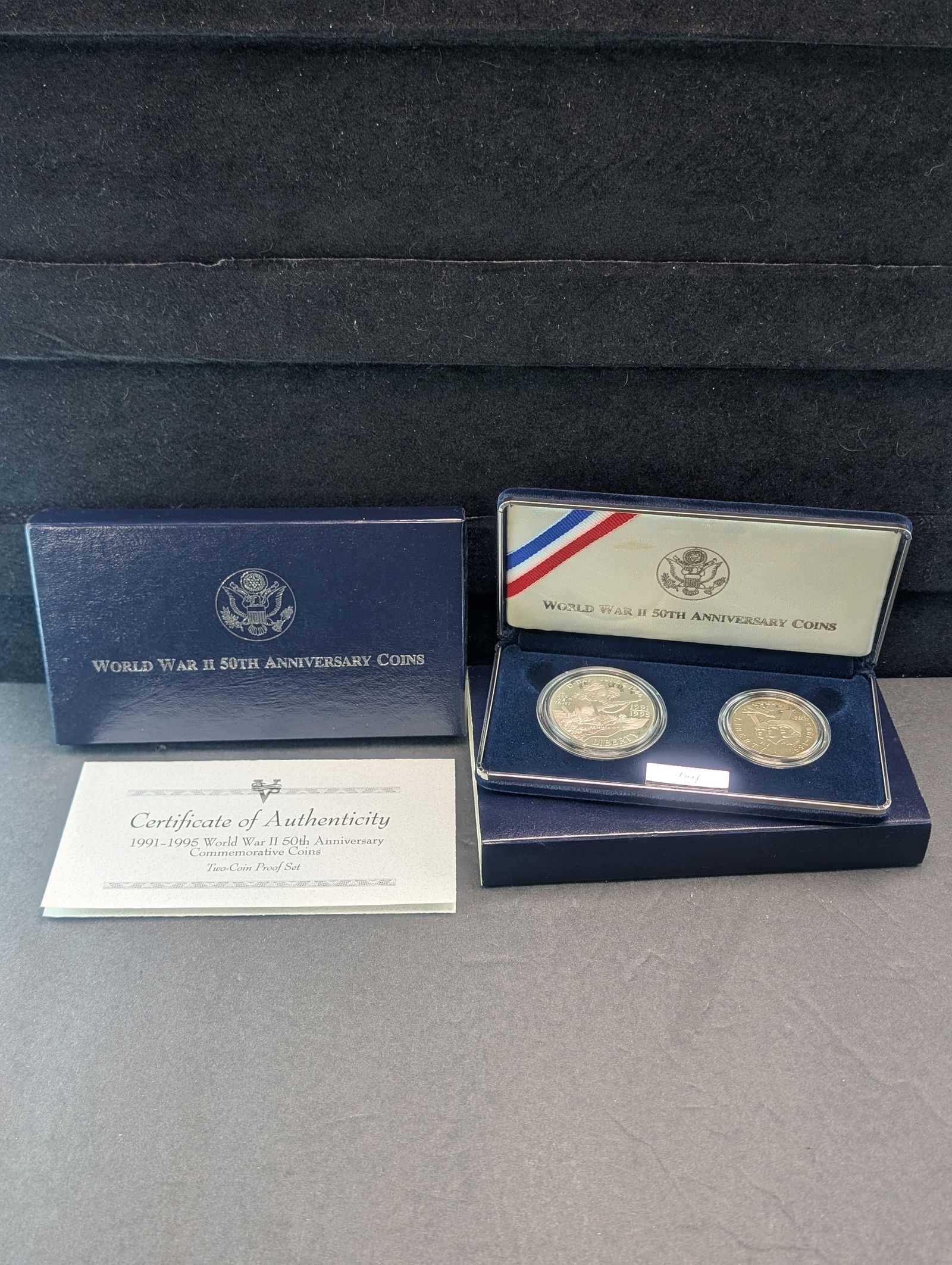 1991- 1995 West Point And Philadelphia PROOF WWII 50th Anniversary Commemorative 90% Silver Dollar (1 of 6)