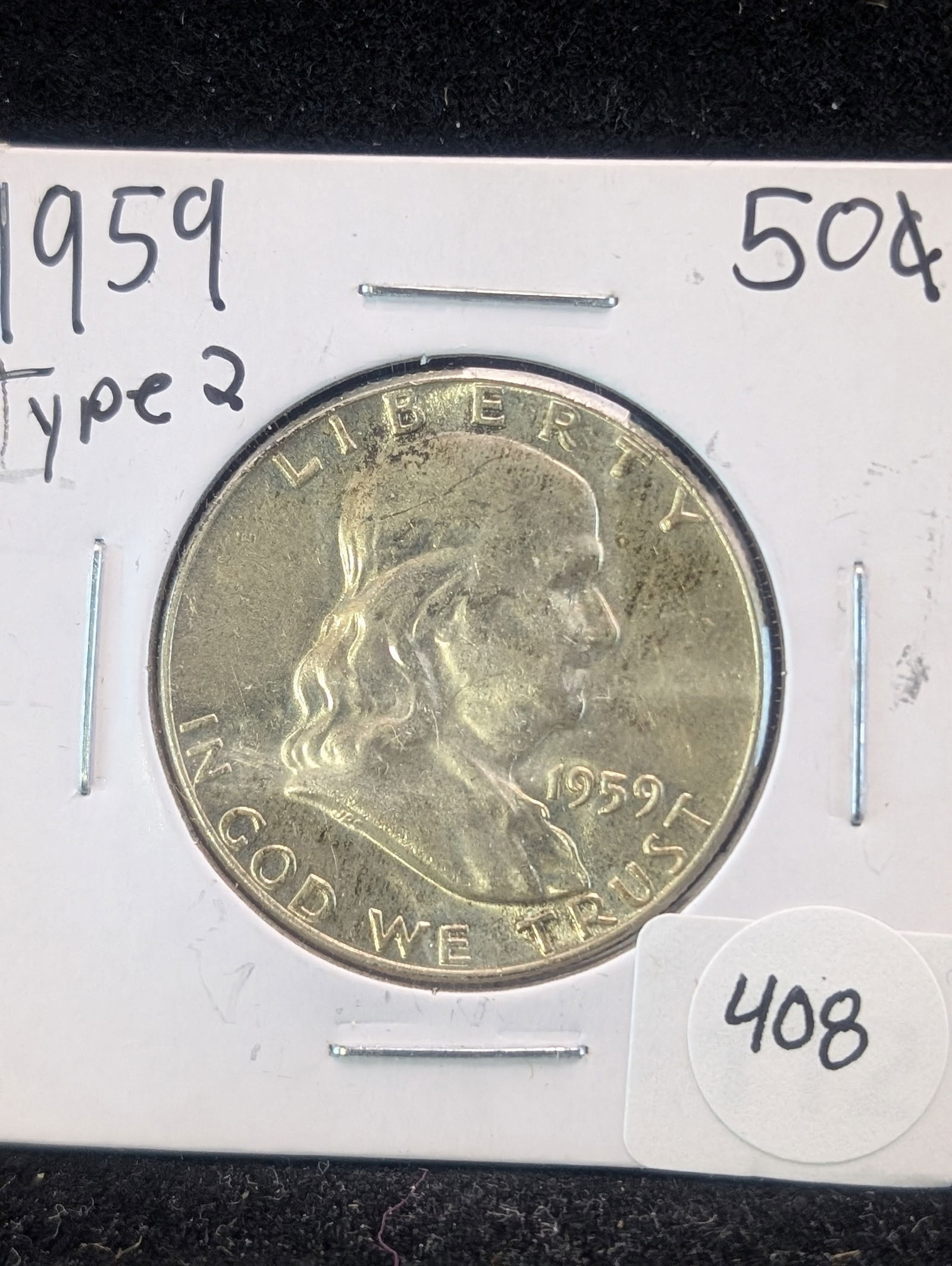 1959 Type 2 GEM BU Franklin 50c. 90% Silver (1 of 2)