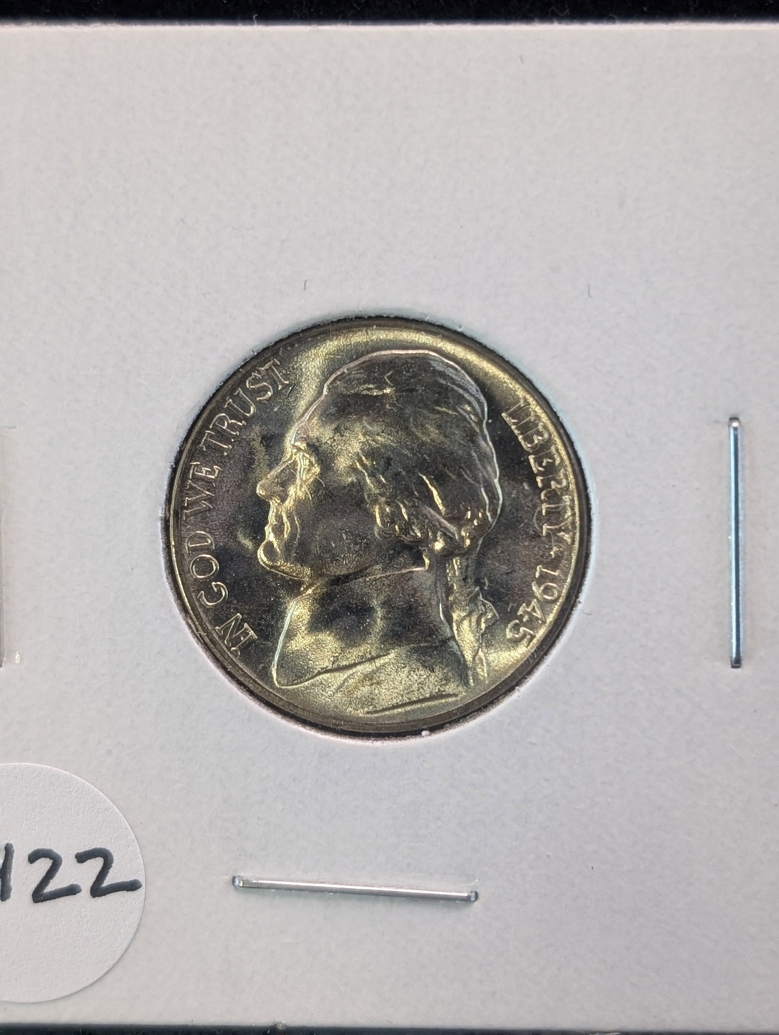 1945-D GEM BU Jefferson Nickel. 35% Silver. WWII Era: 1945-D GEM BU Jefferson Nickel. 35% Silver. WWII Era