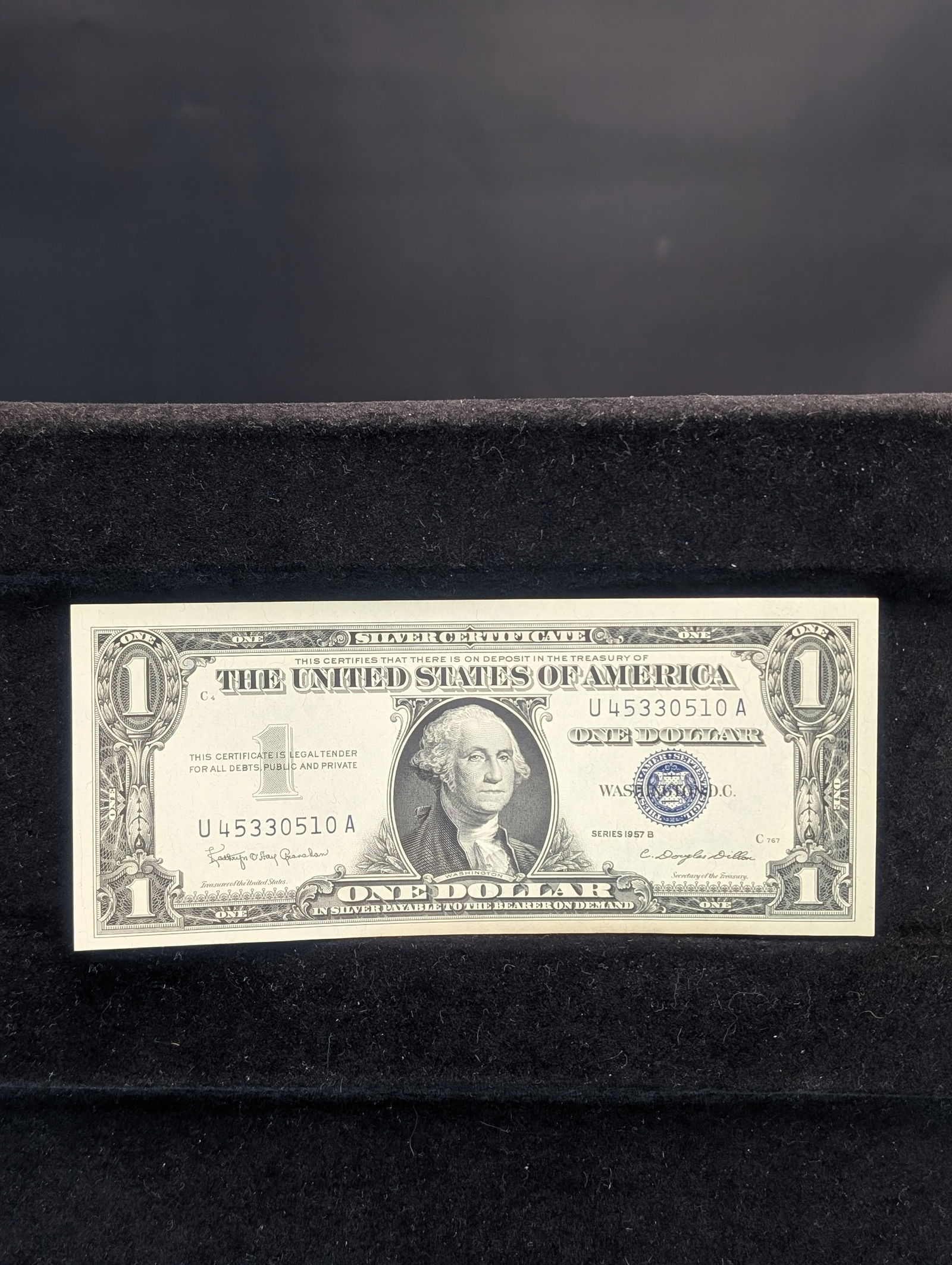 1957-B Blue Seal $1 Silver Certificate. GEM CRISP UNC (1 of 3)