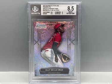 2022 Bowman Sterling Prospects Elly De La Cruz Prospect/RC Speckle Refractor #66/99 BGS NM-MT+ 8.5