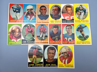 Lot of 15 - 1958 Topps Football w/ Conerly - Varying Conditions