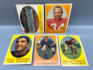 Lot of 5 - 1958 Topps Football HOF/Team Cards - Varying Conditions