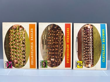 Lot of 3 - 1958 Topps Football Team Cards