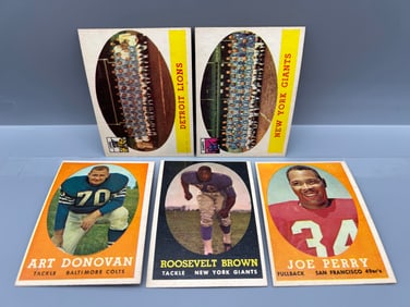 Lot of 5 - 1958 Topps Football HOF/Team Cards - Varying Conditions
