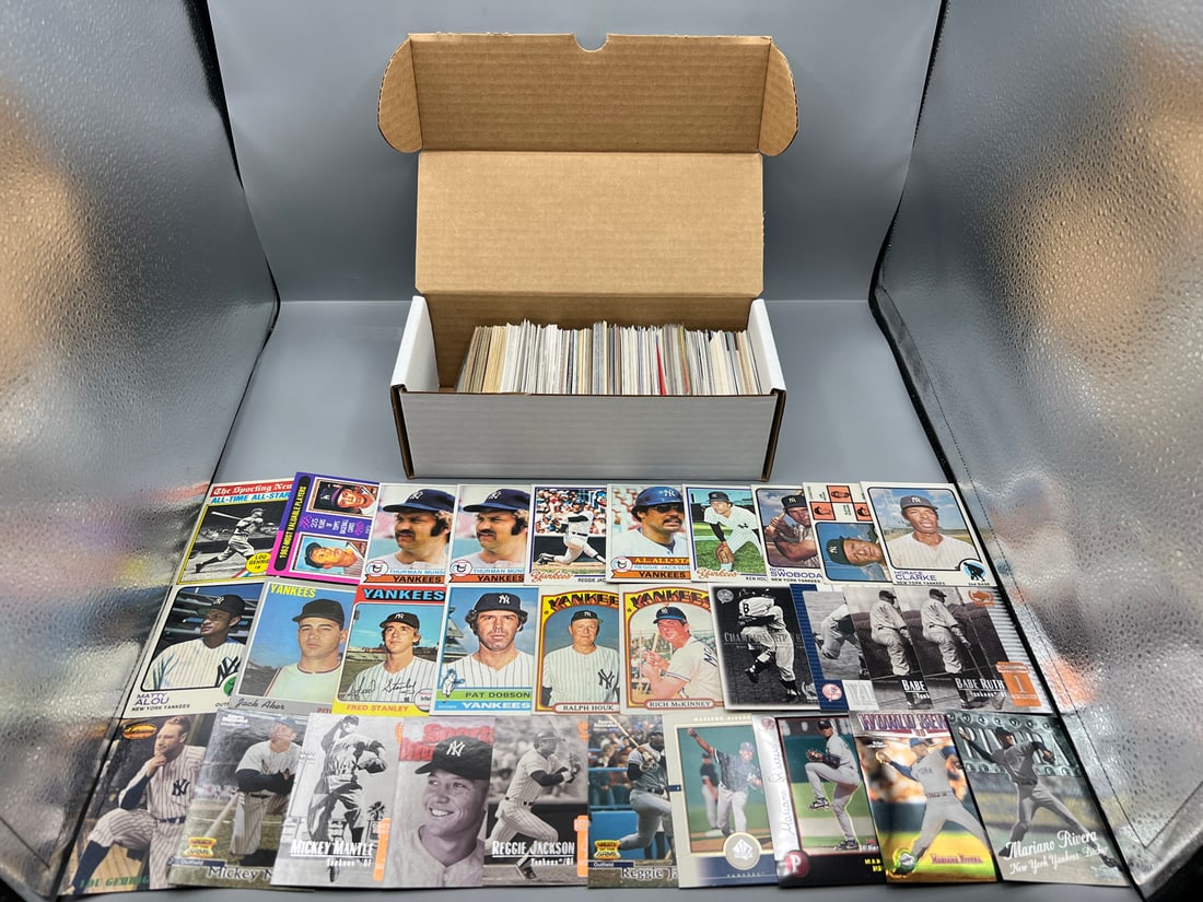 Box of Assorted New York Yankees Baseball Cards W/ Lots of Stars - Varying Conditions (1 of 3)