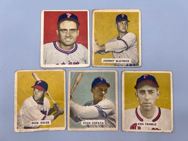 Lot of 5 - 1949 Bowman w/High Numbers - Varying Conditions