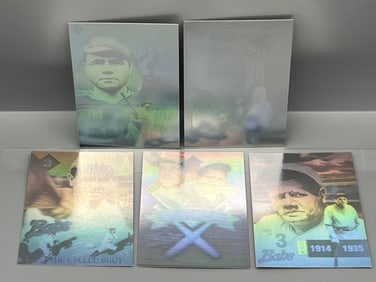 1992 Gold Entertainment Babe Ruth Complete 5 Card Hologram Set