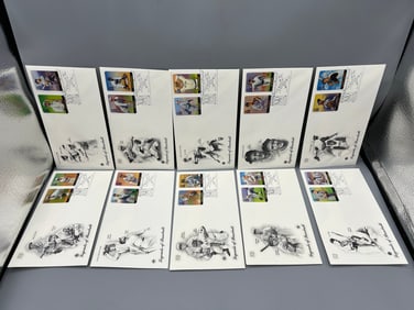 2000 100th Century Team Legends of Baseball Stamp 1st Day Cover Cachets Set of 20 - Jackie Robinson,