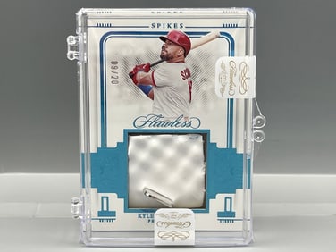 2022 Panini Flawless Spikes Kyle Schwarber Player Worn/Used Cleat Patch #09/20 - Sealed From