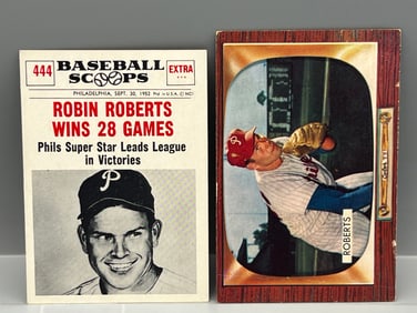 Robin Roberts 1955 Bowman & 1961 Nu Card Scoops