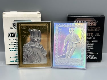 1993 & 1995 Bleachers Ken Griffey Jr 23KT Gold Foil and Silver Foil  Cards