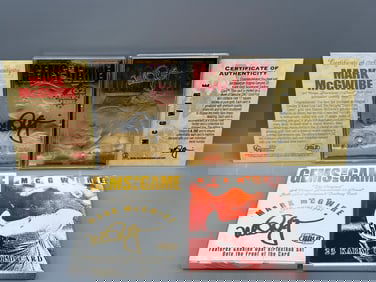 1998 Bleachers Mark McGwire 23KT Gold Foil Cards - Gems of the Game features a genuine opal embedded