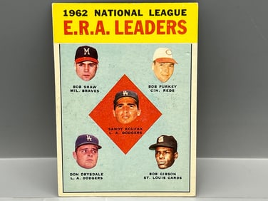 1963 Topps NL ERA Avg. Leaders Koufax/Shaw/Purkey/Drysdale/Gibson #5
