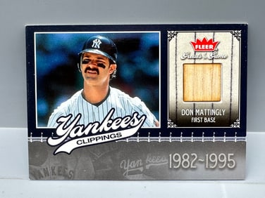 2006 Fleer Greats of the Game Don Mattingly Yankees Clippings Game Used Bat Card