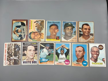 Lot of (11) Assorted 50s & 60s Baseball Cards - Varying Conditions