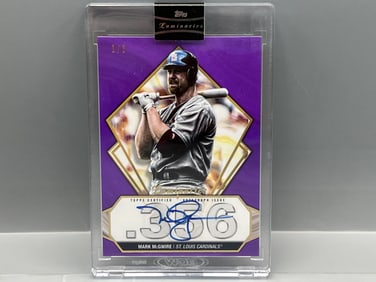 2022 Topps Luminaries Mark McGwire Hit Kings On Card Purple Auto #1/3 - Sealed In Mag From Topps