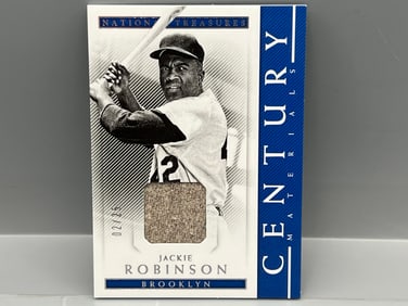 2018 Panini National Treasures Jackie Robinson Century Materials Game Used Relic #02/25