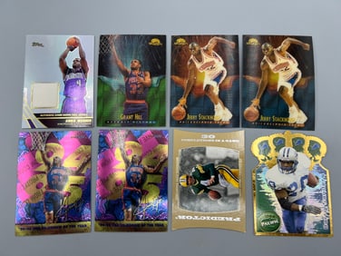 Lot of (8) Assorted Football & Basketball Tough Insert & Jersey Cards - Varying Conditions