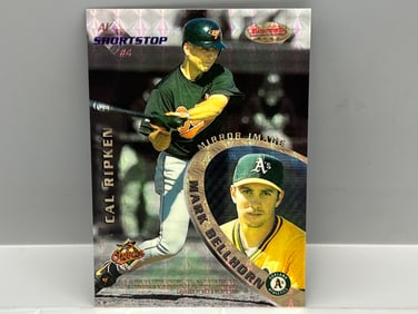 1996 Bowman's Best Mirror Image Barry Larkin/Cal Ripken Jr. Atomic Refractor