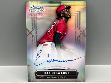 2022 Bowman Sterling Prospects Elly De La Cruz Prospect/RC On Card Refractor Auto #027/150