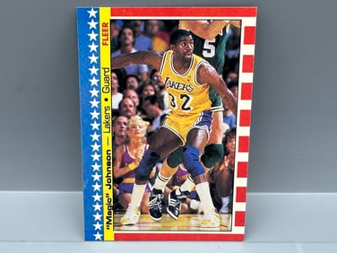 1987-88 Fleer Basketball Sticker Magic Johnson #1