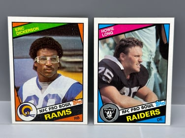 1984 Topps Eric Dickerson #280 & Howie Long #111 Rookie Cards