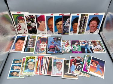 Lot of 44 - 1970 - 1990 Phillies w/Rose/Schmidt - Varying Conditions