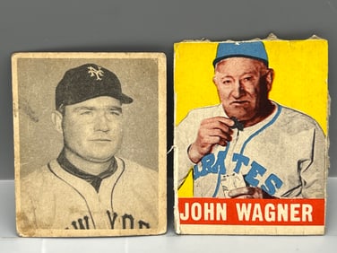 1948 Bowman Johnny Mize #4 RC & 1948 Leaf Honus Wagner (trimmed)