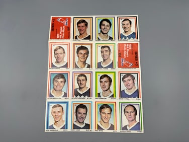 1972 -73 Sargent NHL Photo Stamps Series 3 Complete Set on Uncut Sheet - Bobby Orr - separation